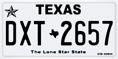 TX license plate DXT2657