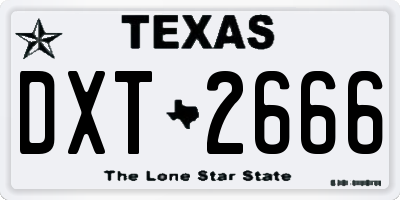 TX license plate DXT2666