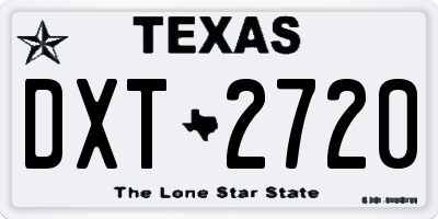TX license plate DXT2720