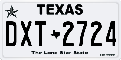 TX license plate DXT2724