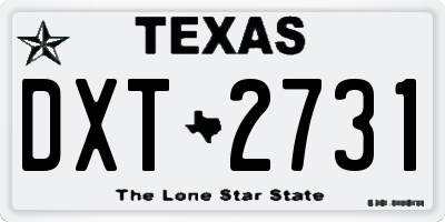 TX license plate DXT2731