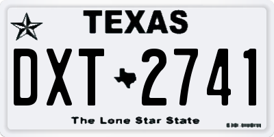 TX license plate DXT2741