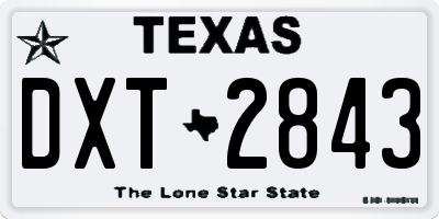 TX license plate DXT2843