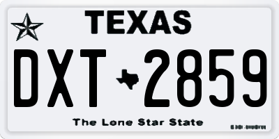 TX license plate DXT2859