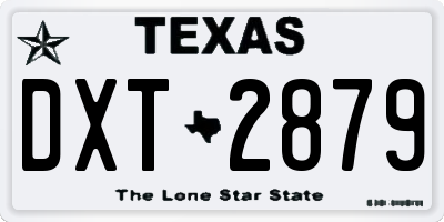 TX license plate DXT2879