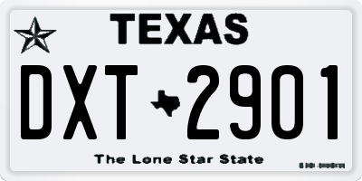 TX license plate DXT2901