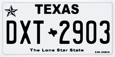 TX license plate DXT2903