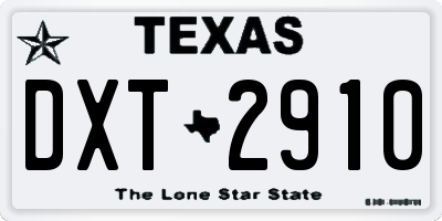 TX license plate DXT2910