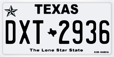 TX license plate DXT2936