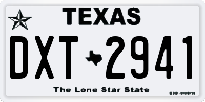 TX license plate DXT2941