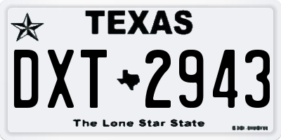 TX license plate DXT2943