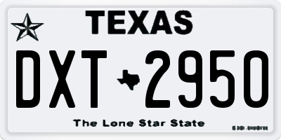 TX license plate DXT2950