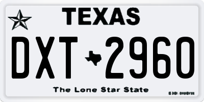 TX license plate DXT2960