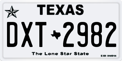 TX license plate DXT2982