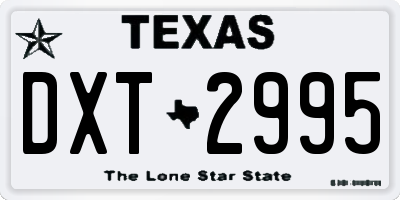 TX license plate DXT2995