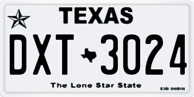 TX license plate DXT3024