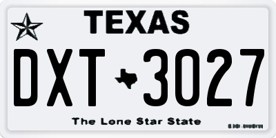 TX license plate DXT3027