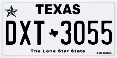 TX license plate DXT3055