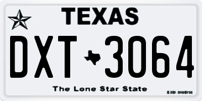 TX license plate DXT3064