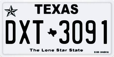 TX license plate DXT3091
