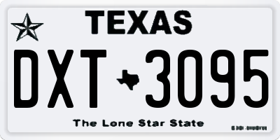 TX license plate DXT3095