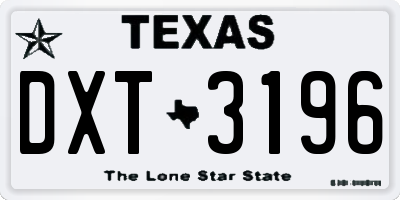 TX license plate DXT3196
