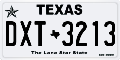 TX license plate DXT3213