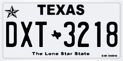TX license plate DXT3218