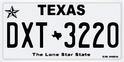 TX license plate DXT3220