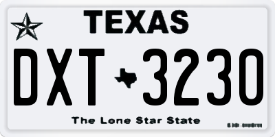 TX license plate DXT3230