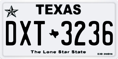 TX license plate DXT3236