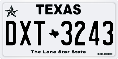 TX license plate DXT3243