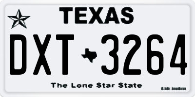 TX license plate DXT3264