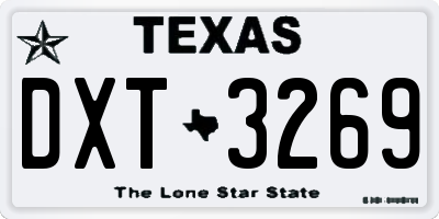 TX license plate DXT3269