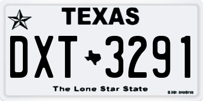 TX license plate DXT3291