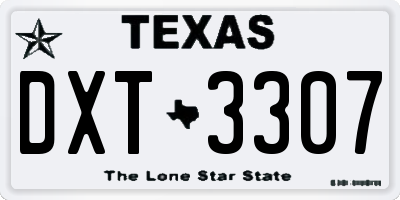 TX license plate DXT3307