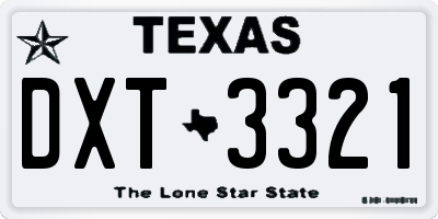 TX license plate DXT3321