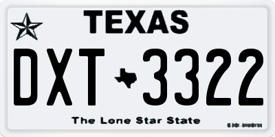 TX license plate DXT3322
