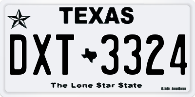 TX license plate DXT3324