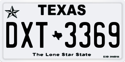 TX license plate DXT3369