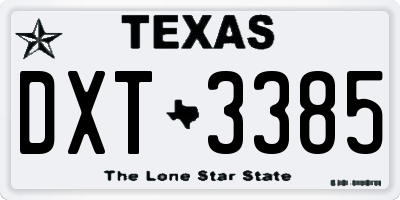 TX license plate DXT3385