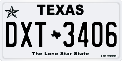 TX license plate DXT3406
