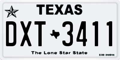 TX license plate DXT3411