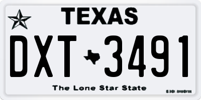 TX license plate DXT3491