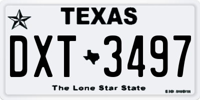 TX license plate DXT3497