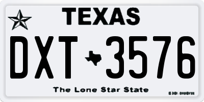 TX license plate DXT3576