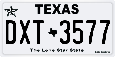 TX license plate DXT3577