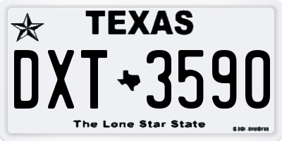 TX license plate DXT3590
