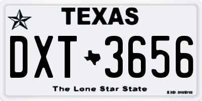 TX license plate DXT3656
