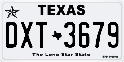 TX license plate DXT3679